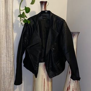 Plus size leather jacket